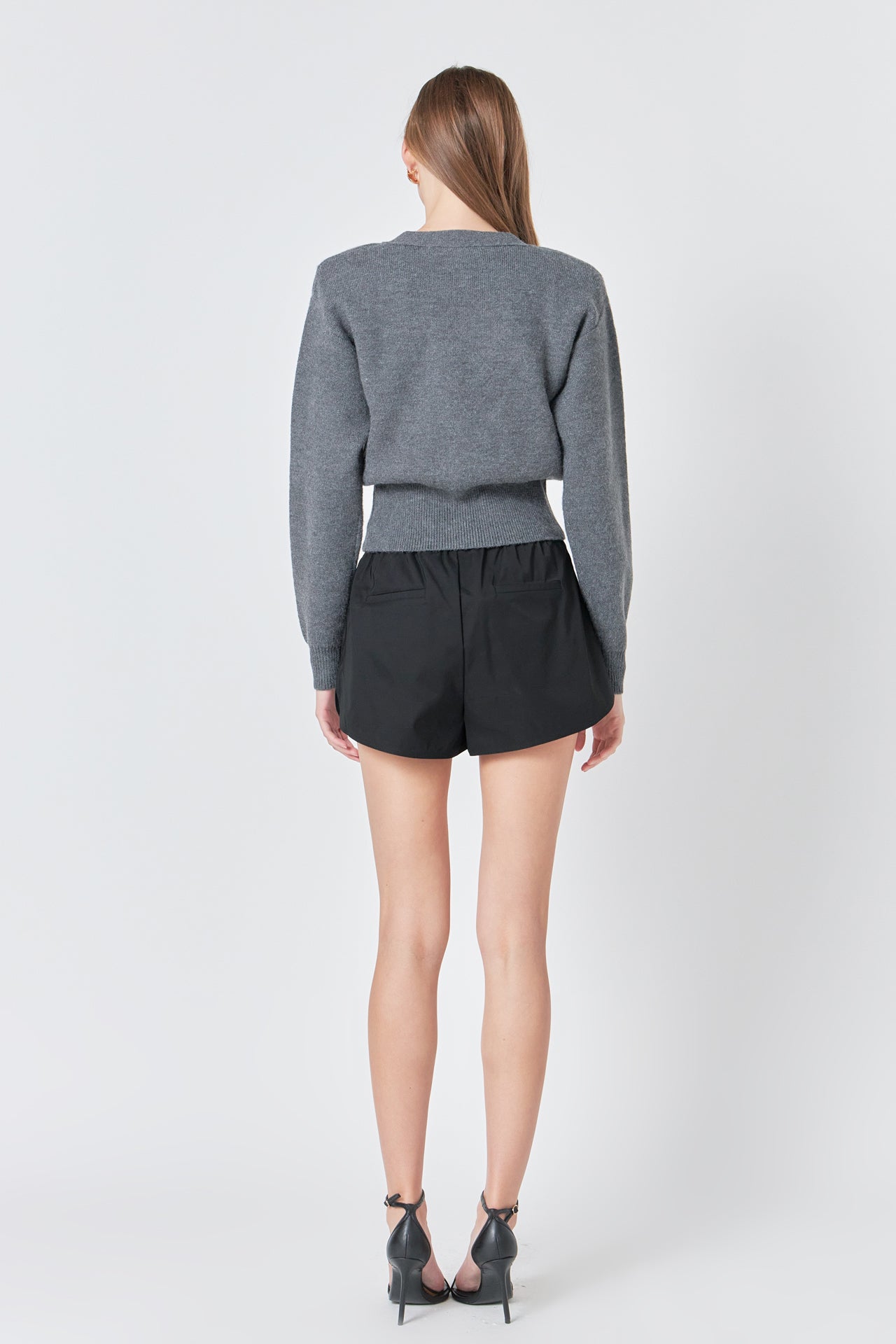 GREY LAB - Grey Lab - High Waisted Nylon Shorts - SHORTS available at Objectrare