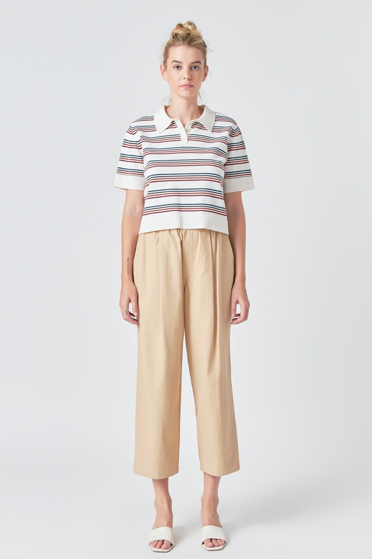 GREY LAB - Striped Polo Knit Shirt - TOPS available at Objectrare