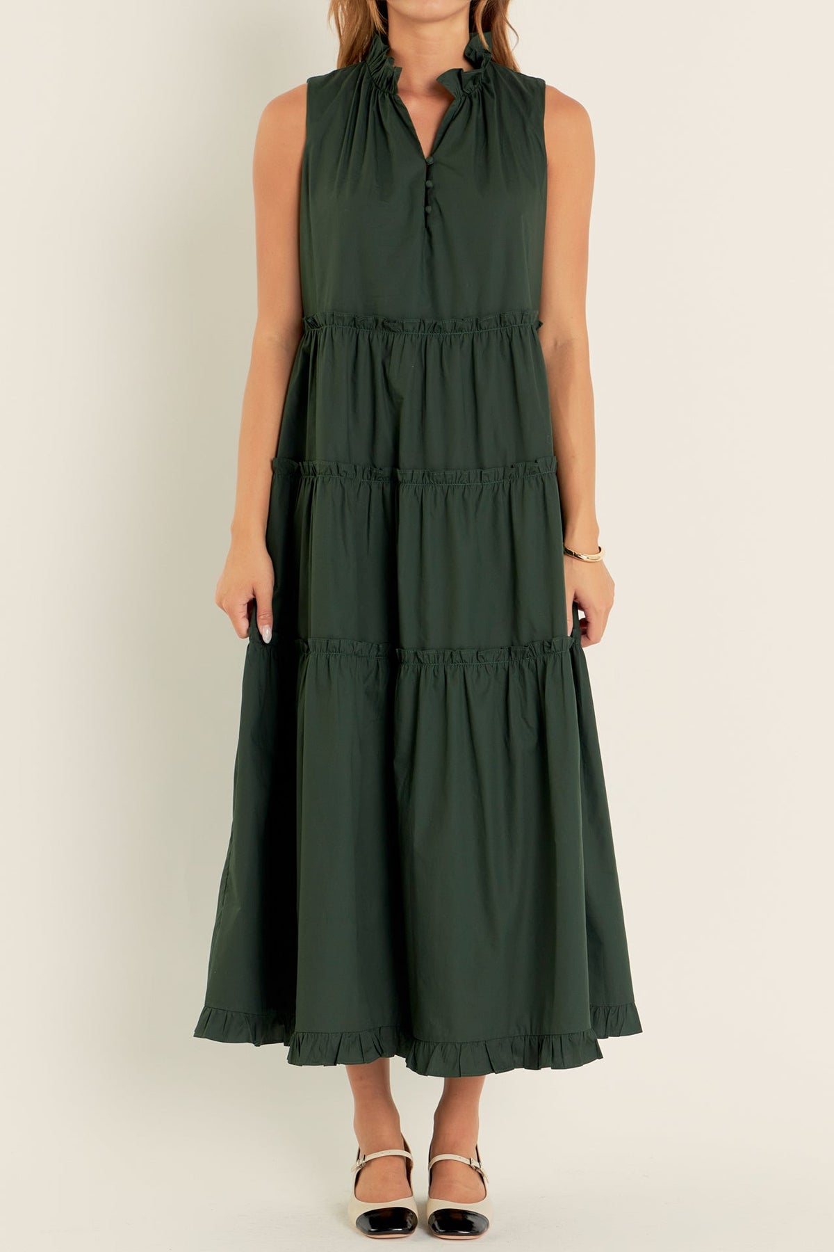 ENGLISH FACTORY - English Factory - Sleeveless Ruffled Maxi Dress - DRESSES available at Objectrare