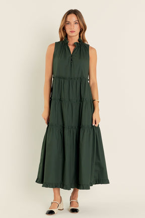ENGLISH FACTORY - Sleeveless Ruffled Maxi Dress - DRESSES available at Objectrare