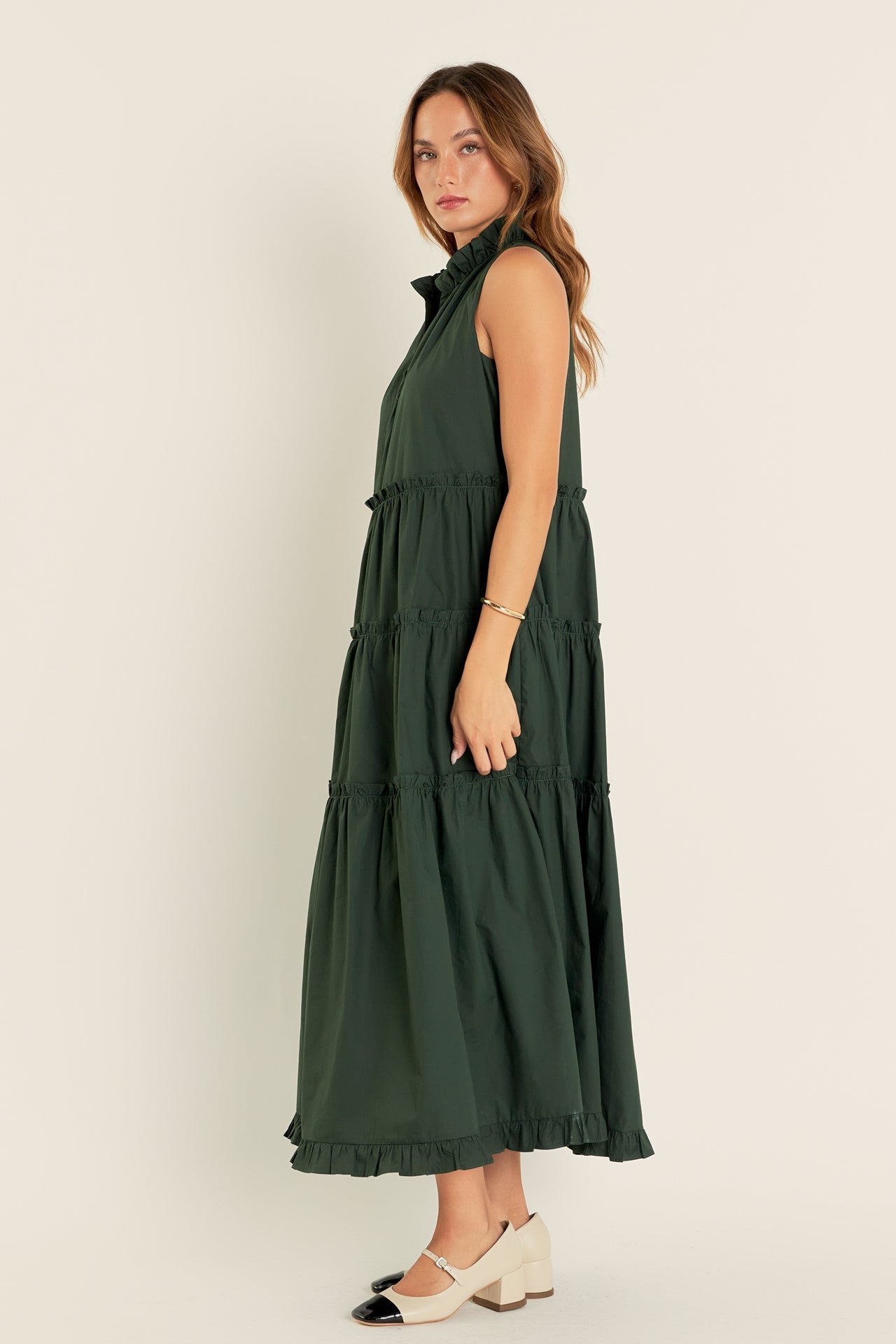 ENGLISH FACTORY - Sleeveless Ruffled Maxi Dress - DRESSES available at Objectrare