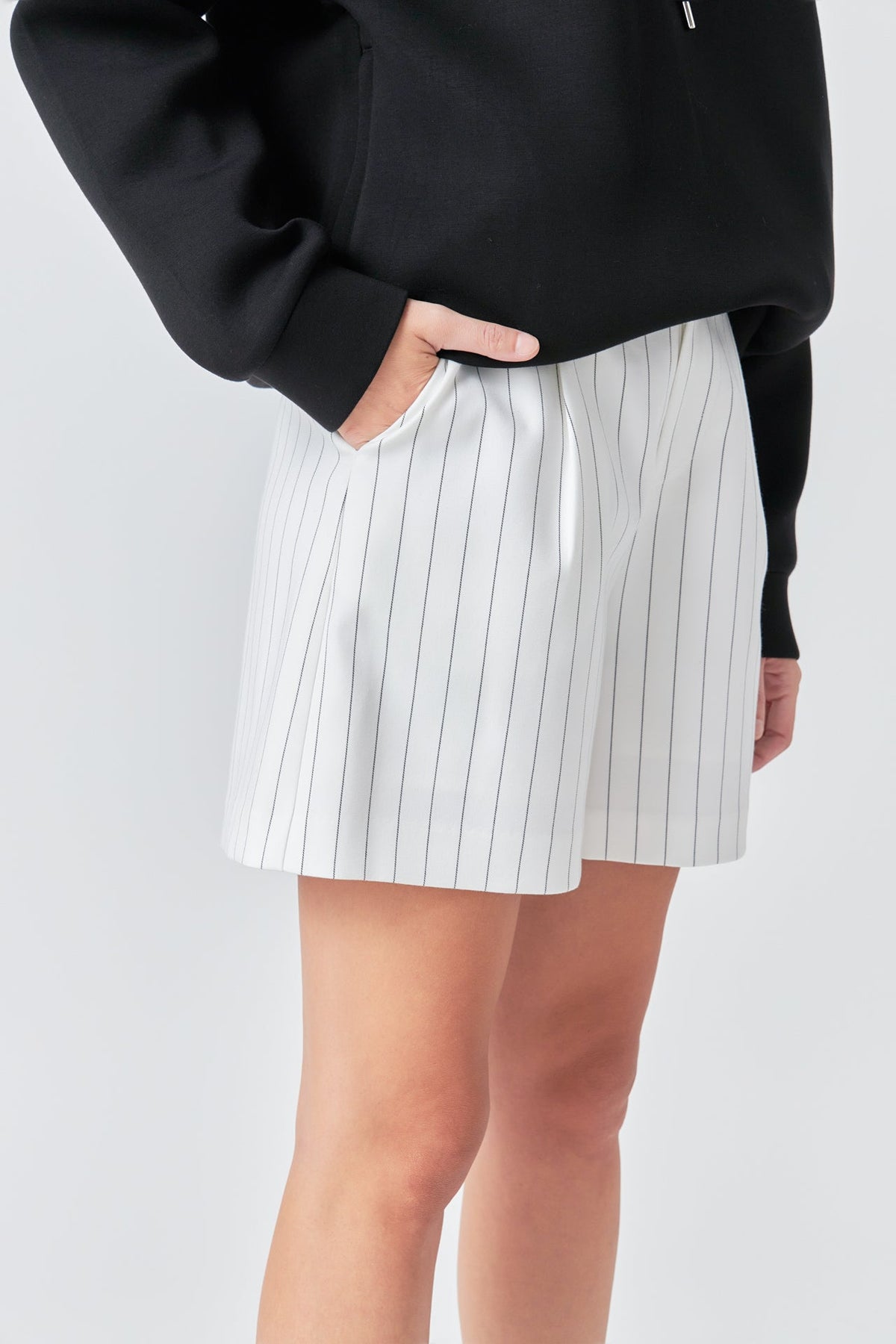 GREY LAB - Pinstriped Shorts - SHORTS available at Objectrare