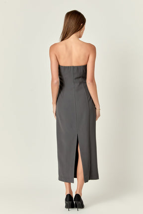 ENDLESS ROSE - Strapless Column Maxi Dress - DRESSES available at Objectrare