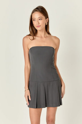 ENDLESS ROSE - Strapless Pleated Mini Dress - DRESSES available at Objectrare