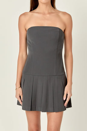 ENDLESS ROSE - Strapless Pleated Mini Dress - DRESSES available at Objectrare