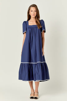 ENGLISH FACTORY - Ric Rac Midi Dress - DRESSES available at Objectrare