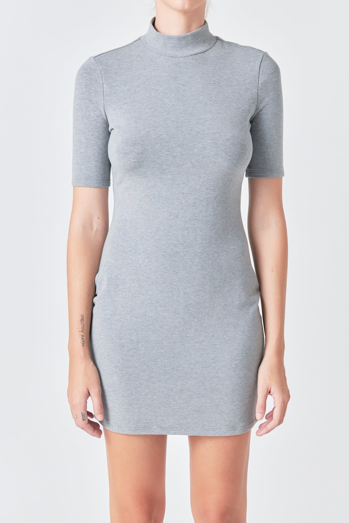 GREY LAB - Soft Mock Neck Mini Dress - DRESSES available at Objectrare