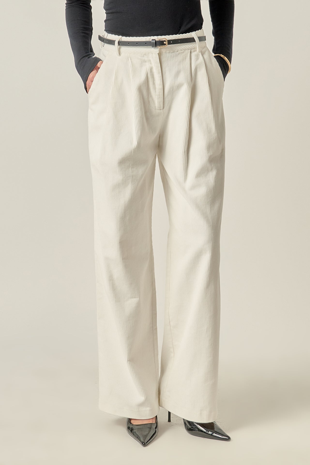 ENGLISH FACTORY - Corduroy Wide Pants - PANTS available at Objectrare