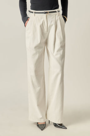 ENGLISH FACTORY - Corduroy Wide Pants - PANTS available at Objectrare