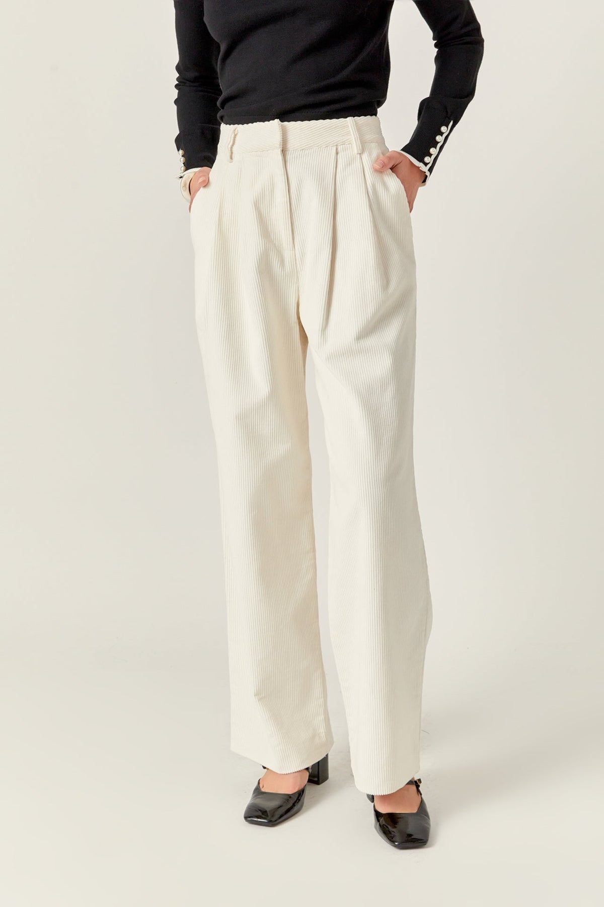 ENGLISH FACTORY - Corduroy Wide Pants - PANTS available at Objectrare