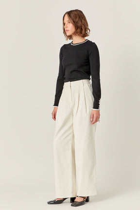 ENGLISH FACTORY - Corduroy Wide Pants - PANTS available at Objectrare