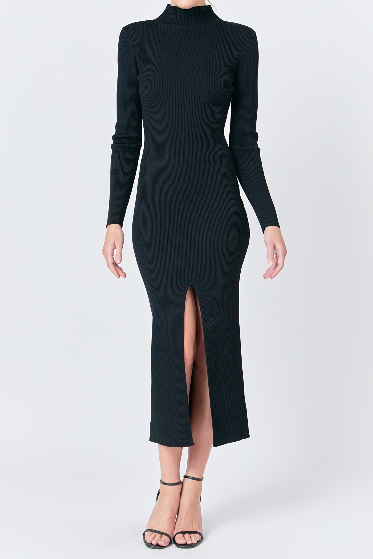 ENDLESS ROSE - High Neck Maxi Knit Dress - DRESSES available at Objectrare