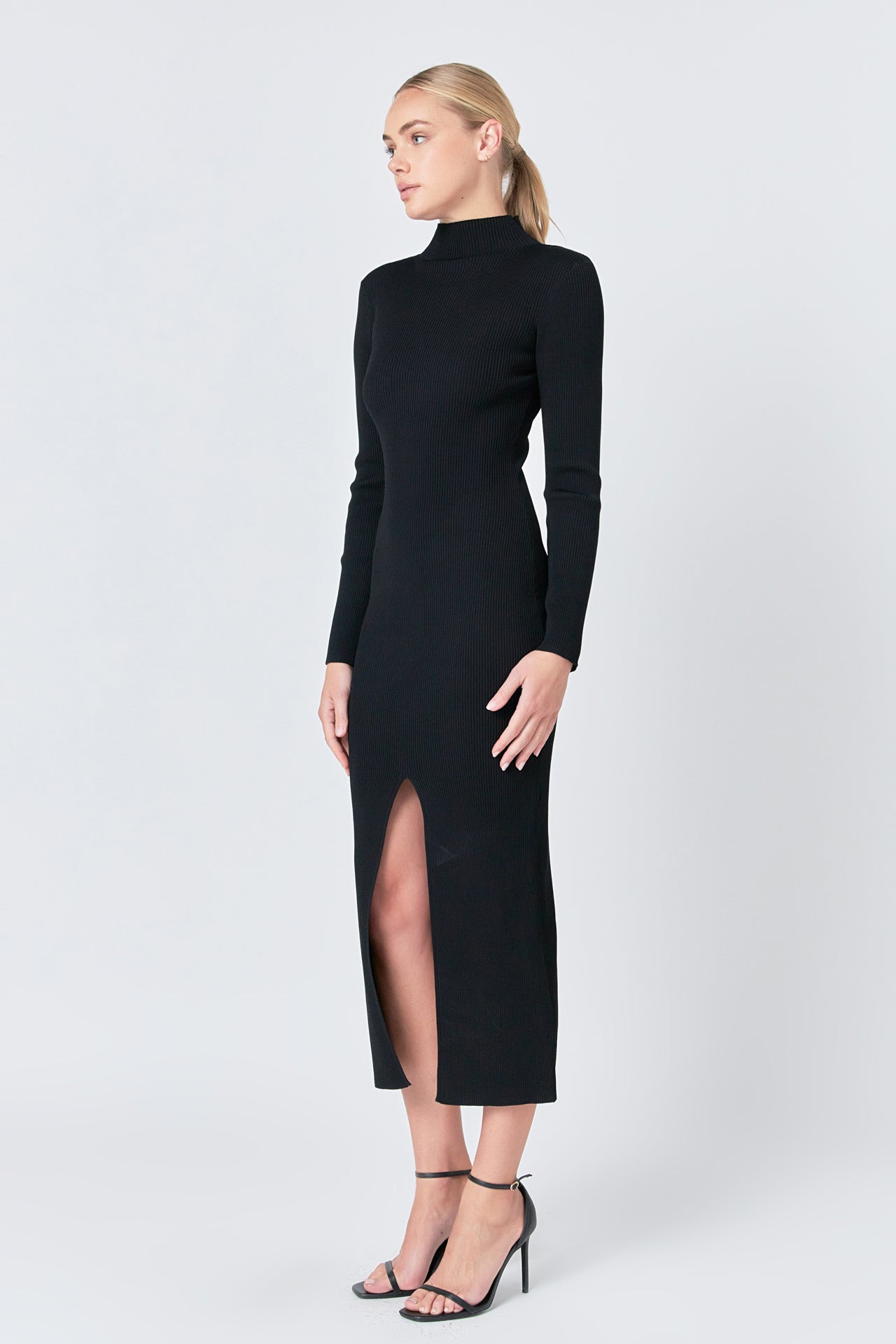 ENDLESS ROSE - High Neck Maxi Knit Dress - DRESSES available at Objectrare