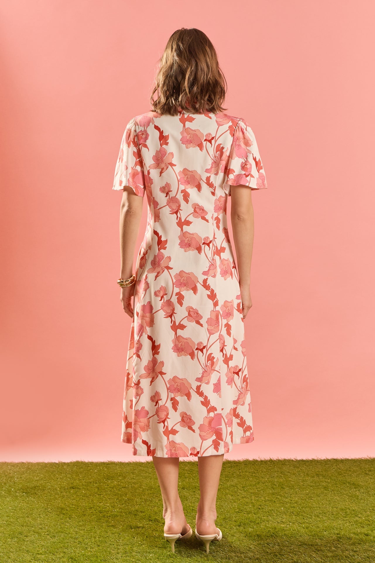 ENGLISH FACTORY - Floral Button-Front Midi Shirt Dress - DRESSES available at Objectrare