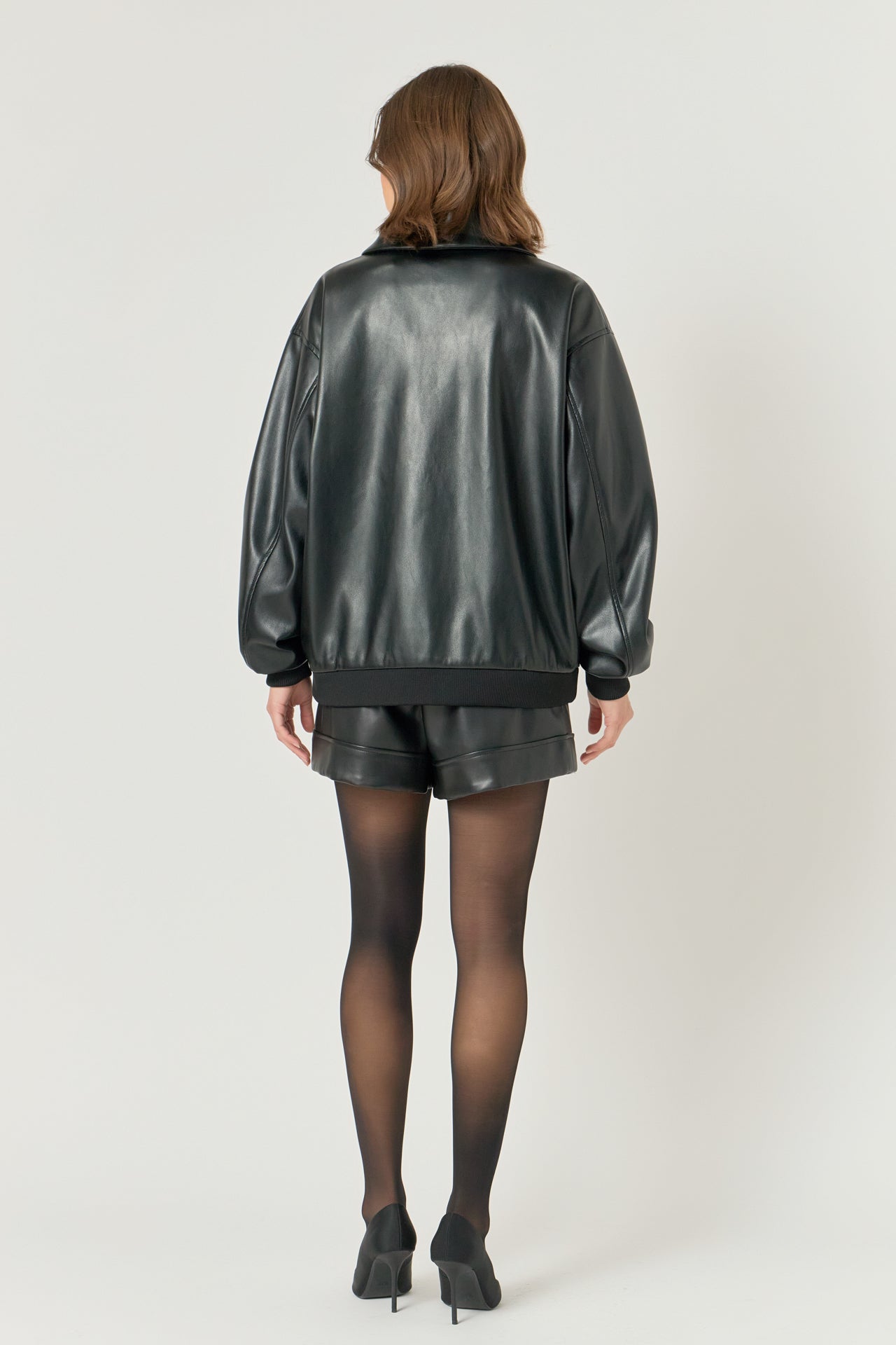 ENDLESS ROSE - Oversized Faux Leather Jacket - JACKETS available at Objectrare