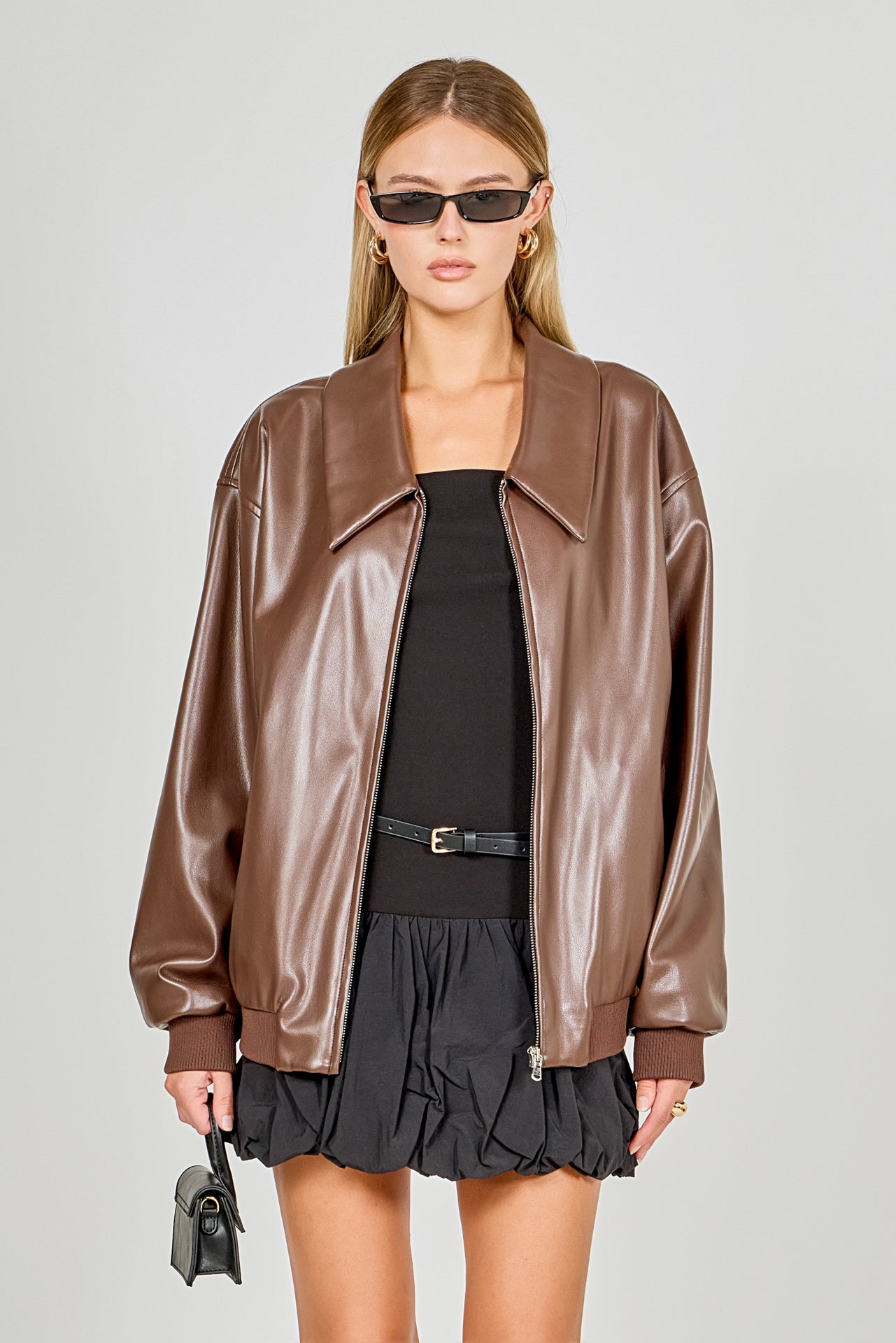 ENDLESS ROSE - Oversized Faux Leather Jacket - JACKETS available at Objectrare