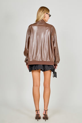 ENDLESS ROSE - Oversized Faux Leather Jacket - JACKETS available at Objectrare