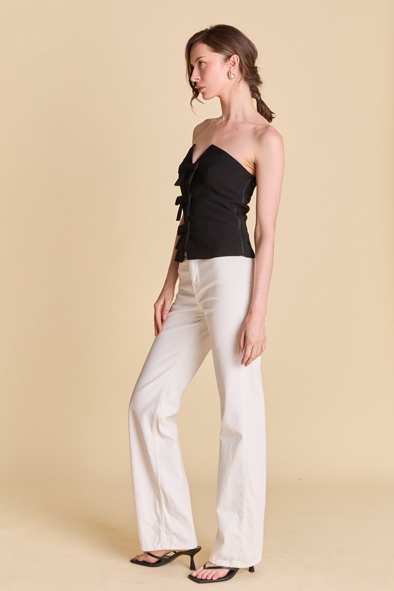 ENDLESS ROSE - Strapless Bustier Top with Bow - TOPS available at Objectrare