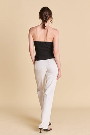 ENDLESS ROSE - Strapless Bustier Top with Bow - TOPS available at Objectrare