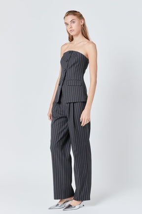 ENDLESS ROSE - Endless Rose - Strapless Pinstriped Vest - VEST available at Objectrare