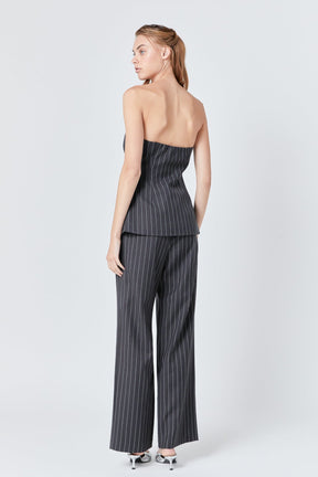 ENDLESS ROSE - Endless Rose - Strapless Pinstriped Vest - TOPS available at Objectrare