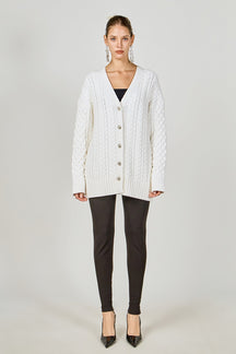 ENDLESS ROSE - Oversized Cable Knit Cardigan - SWEATERS & KNITS available at Objectrare