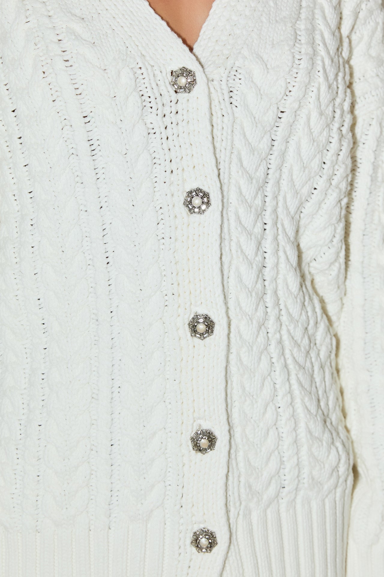 ENDLESS ROSE - Oversized Cable Knit Cardigan - SWEATERS & KNITS available at Objectrare