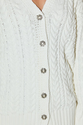 ENDLESS ROSE - Oversized Cable Knit Cardigan - SWEATERS & KNITS available at Objectrare