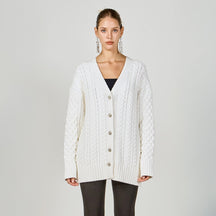ENDLESS ROSE - Oversized Cable Knit Cardigan - SWEATERS & KNITS available at Objectrare