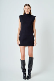 ENDLESS ROSE - Mock Neck Sleeveless Knit Mini Dress - DRESSES available at Objectrare