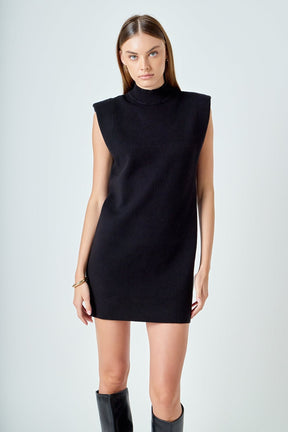 ENDLESS ROSE - Mock Neck Sleeveless Knit Mini Dress - DRESSES available at Objectrare