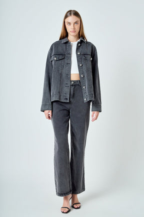 ENDLESS ROSE - Denim Jacket with Pockets - JACKETS available at Objectrare