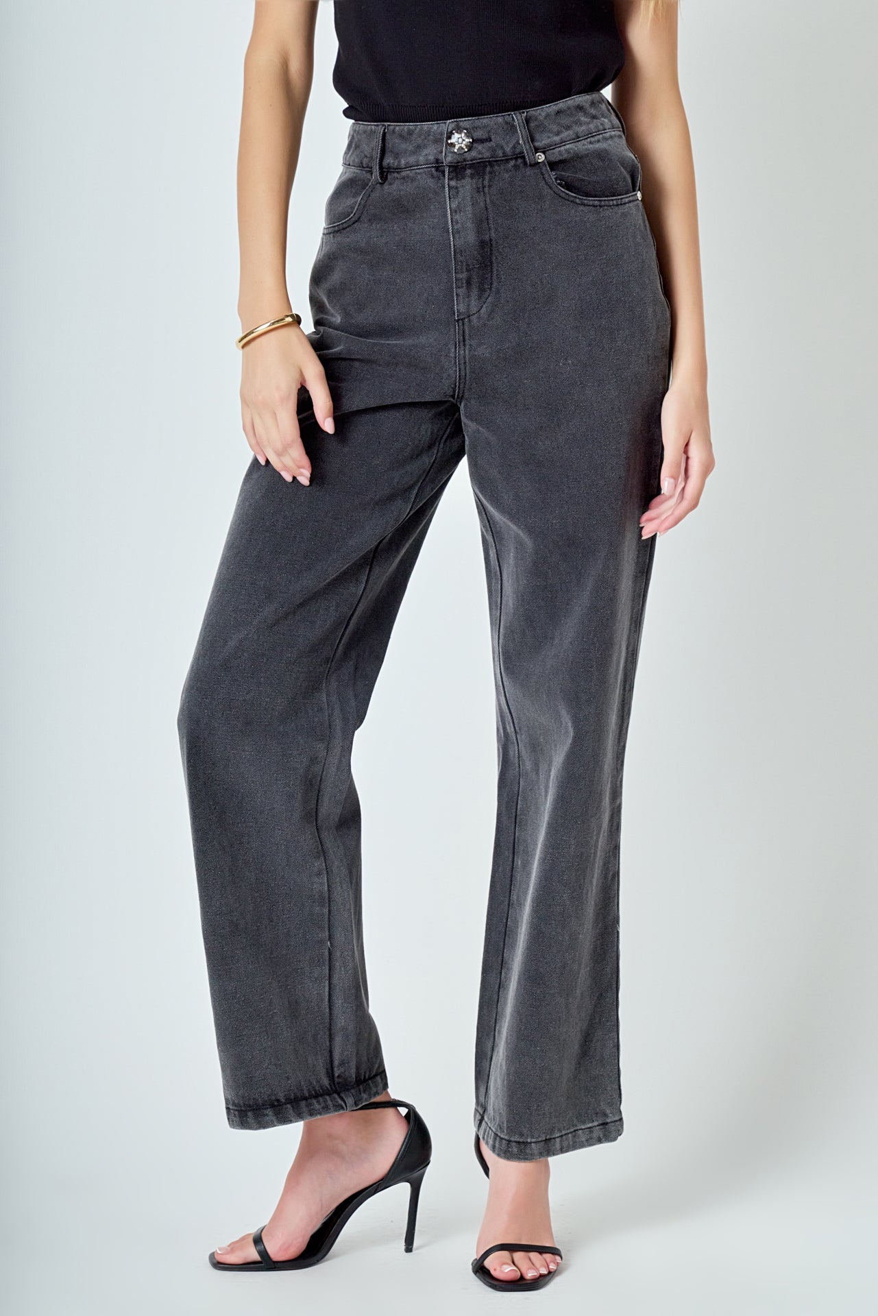 ENDLESS ROSE - Wide Leg High Waisted Jeans - PANTS available at Objectrare
