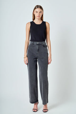 ENDLESS ROSE - Wide Leg High Waisted Jeans - PANTS available at Objectrare