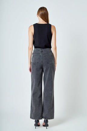 ENDLESS ROSE - Wide Leg High Waisted Jeans - PANTS available at Objectrare