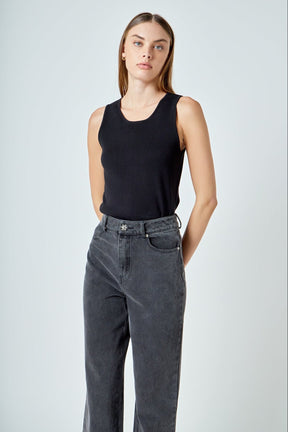ENDLESS ROSE - Wide Leg High Waisted Jeans - PANTS available at Objectrare