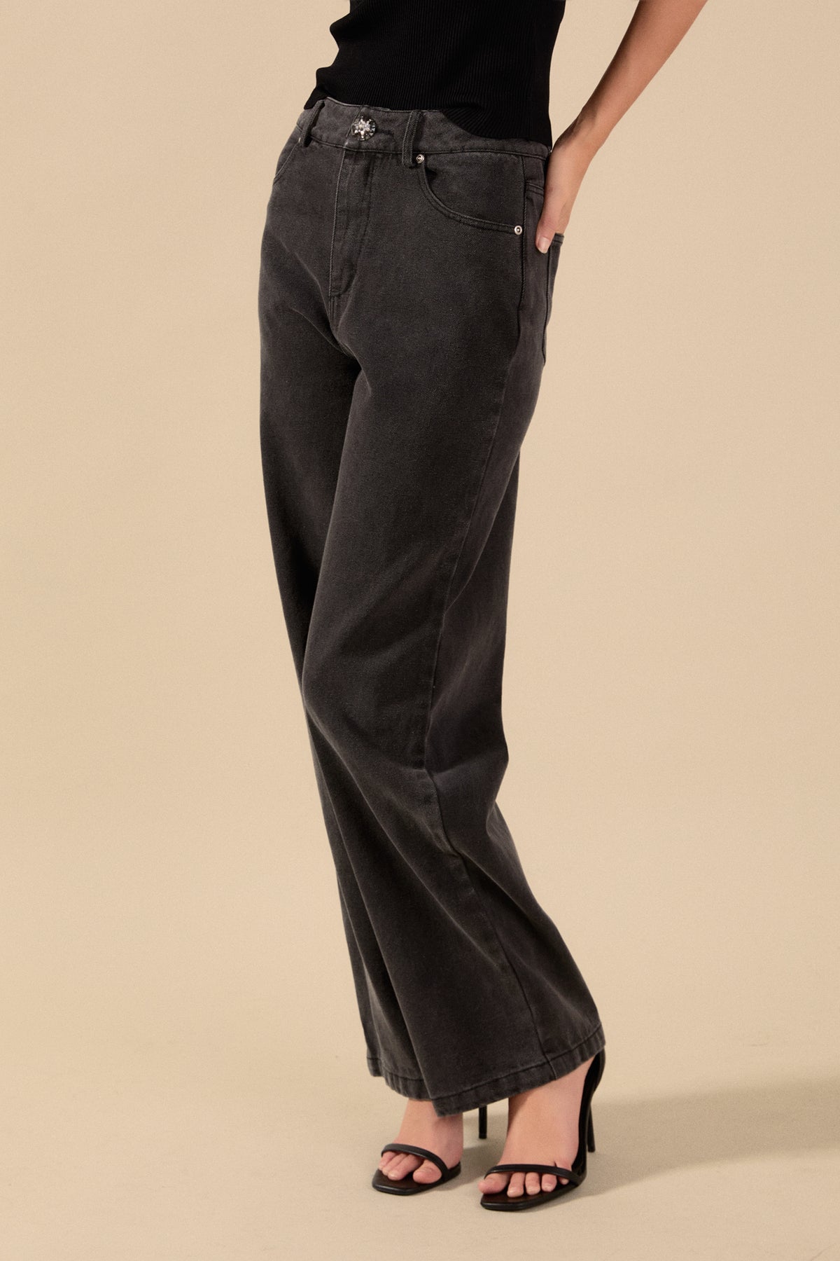 ENDLESS ROSE - Endless Rose - Wide Leg High Waisted Jeans - PANTS available at Objectrare