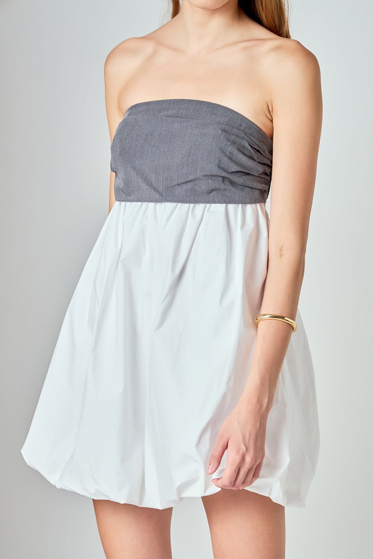 GREY LAB - Strapless Balloon Mini Dress - DRESSES available at Objectrare