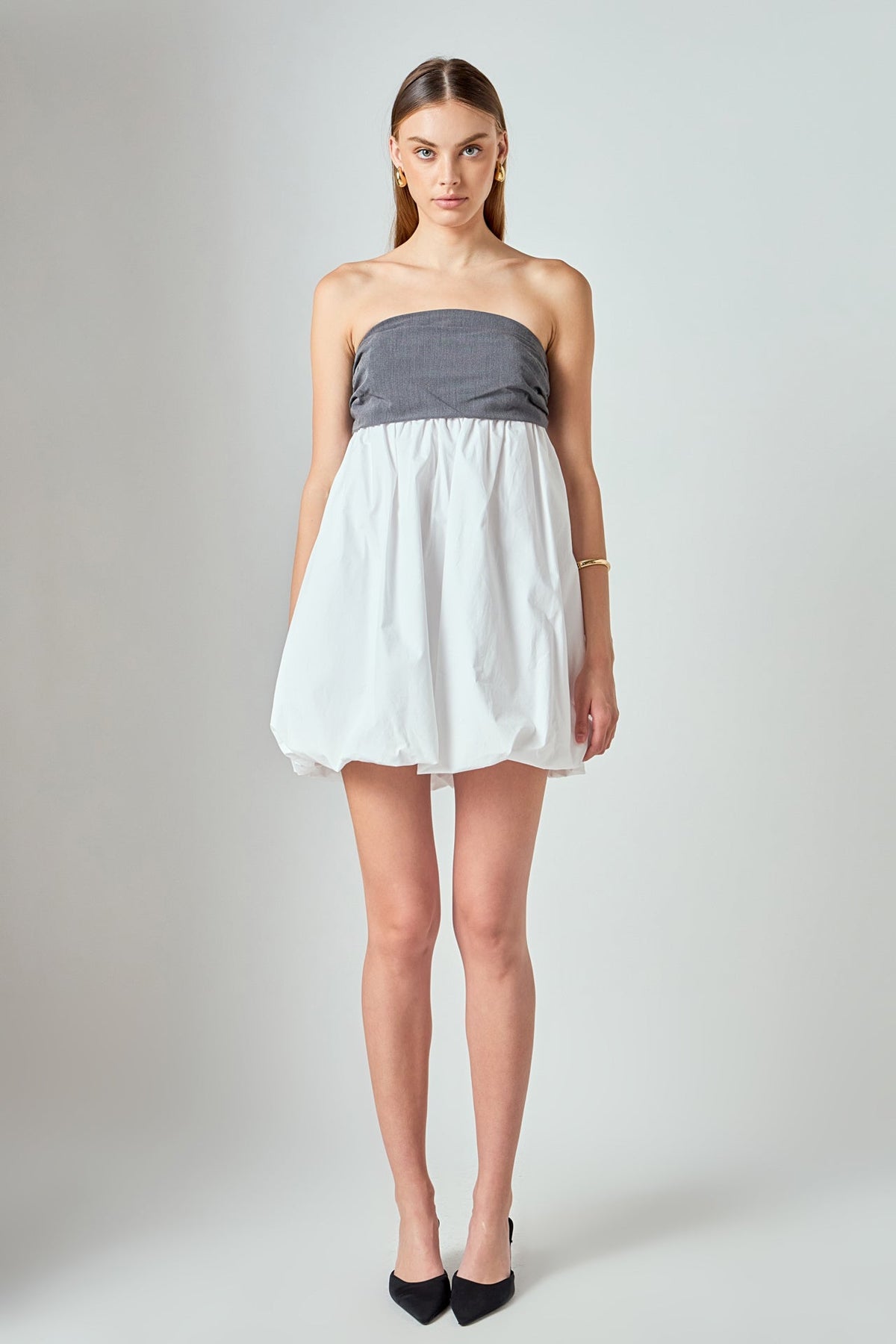 GREY LAB - Strapless Balloon Mini Dress - DRESSES available at Objectrare