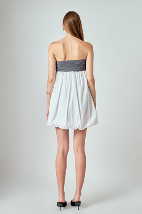 GREY LAB - Strapless Balloon Mini Dress - DRESSES available at Objectrare