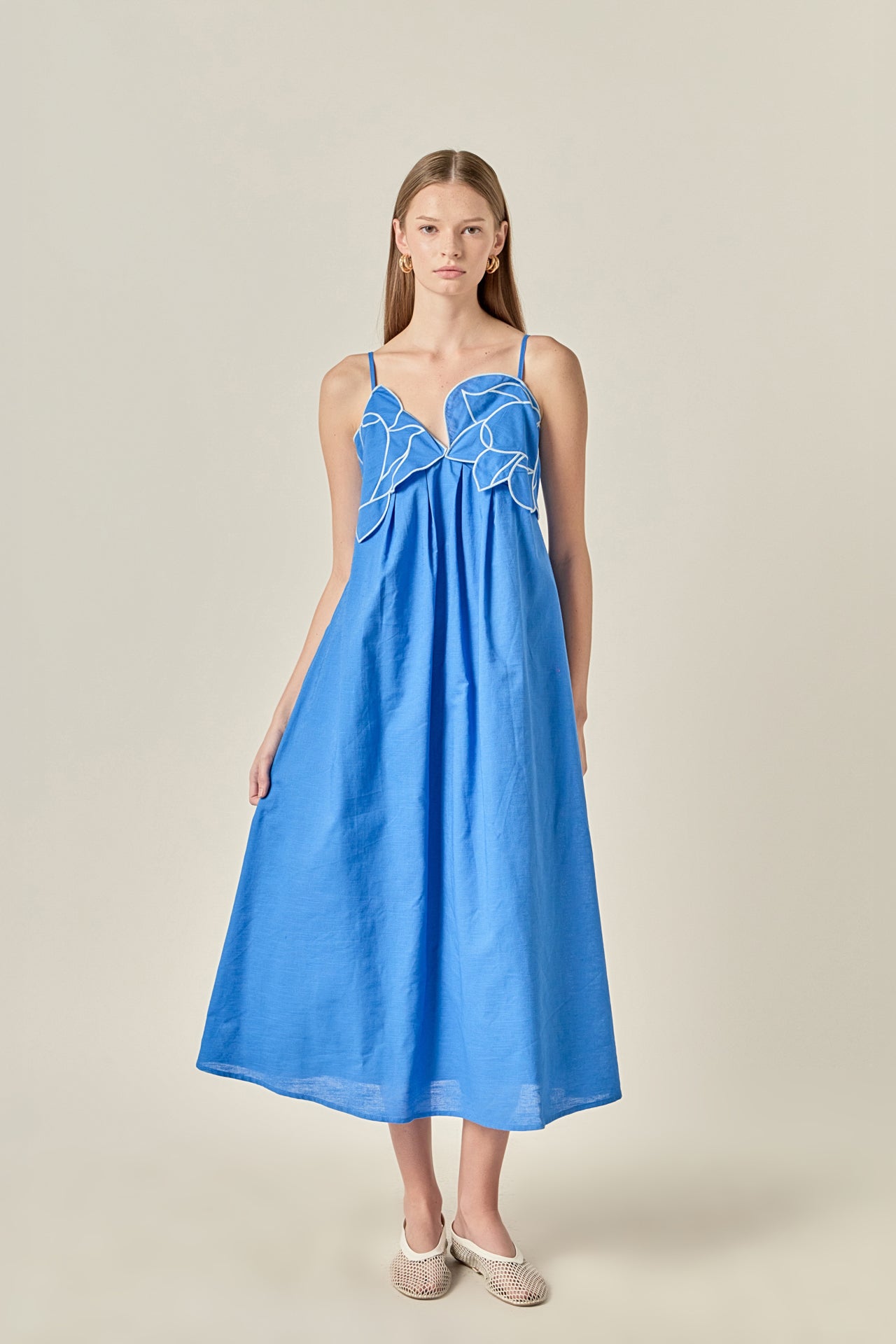 ENGLISH FACTORY - Embroidered Pleated Maxi Dress - DRESSES available at Objectrare