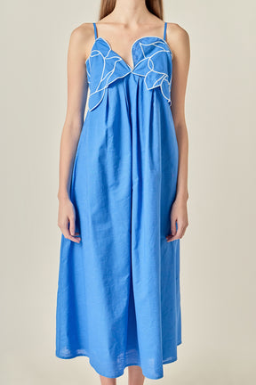 ENGLISH FACTORY - Embroidered Pleated Maxi Dress - DRESSES available at Objectrare