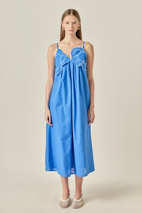 ENGLISH FACTORY - Embroidered Pleated Maxi Dress - DRESSES available at Objectrare