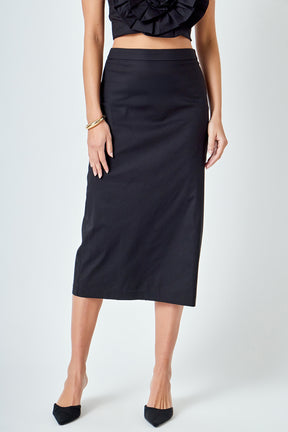ENGLISH FACTORY - High Waisted Column Midi Skirt - SKIRTS available at Objectrare