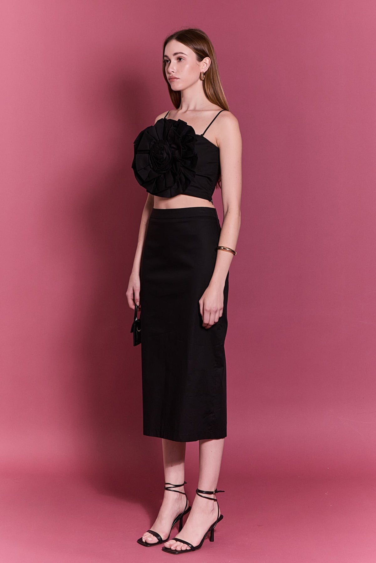 ENGLISH FACTORY - High Waisted Column Midi Skirt - SKIRTS available at Objectrare