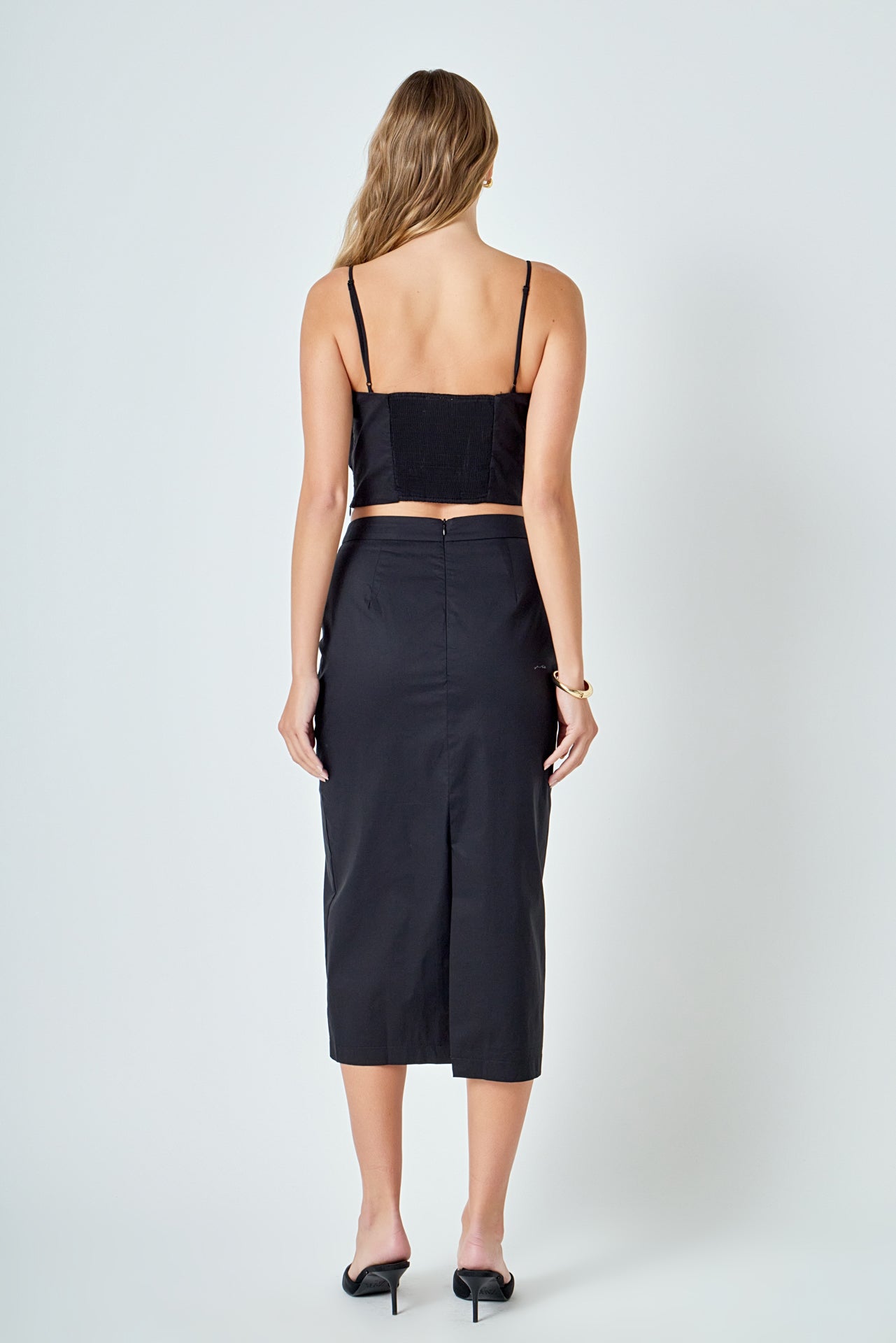 ENGLISH FACTORY - High Waisted Column Midi Skirt - SKIRTS available at Objectrare