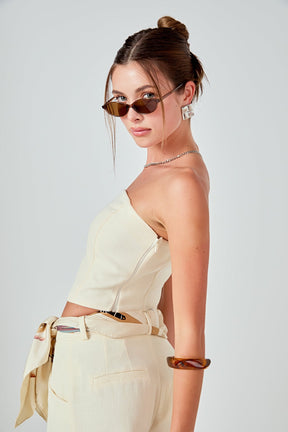 ENDLESS ROSE - Ashton Linen Tube Top - TOPS available at Objectrare