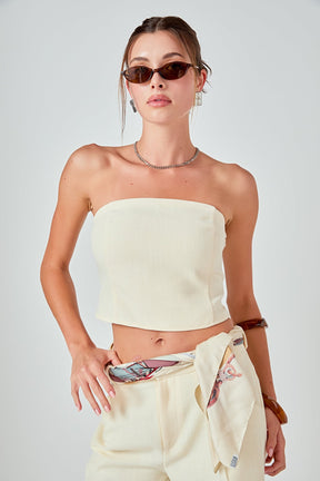 ENDLESS ROSE - Ashton Linen Tube Top - TOPS available at Objectrare