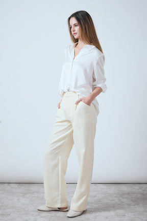 ENDLESS ROSE - Endless Rose - Ashton High Waisted Pleated Linen Pants - PANTS available at Objectrare