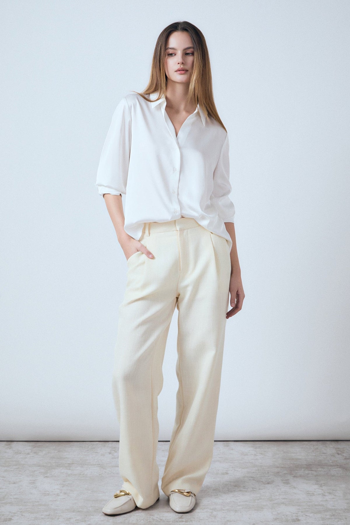 ENDLESS ROSE - Endless Rose - Ashton High Waisted Pleated Linen Pants - PANTS available at Objectrare